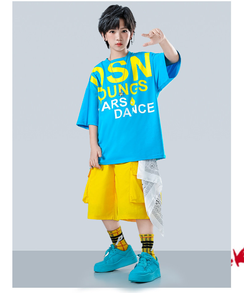 街舞儿童潮服夏季多巴胺少儿hiphop舞台表演服男女童炸街演出服装 — 11