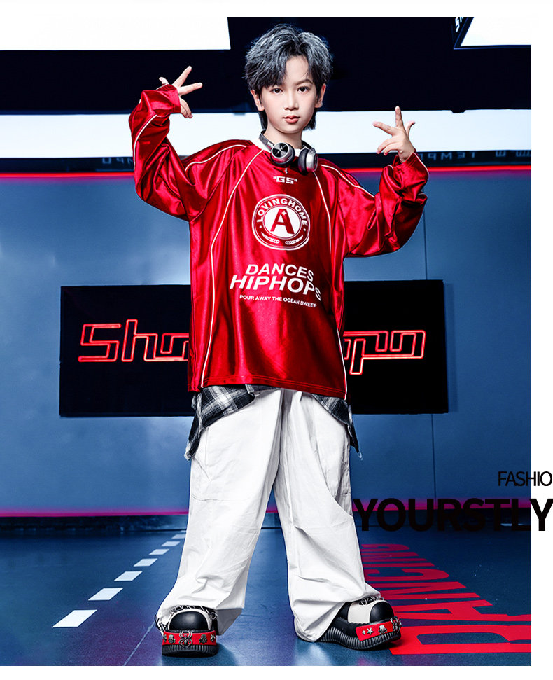 儿童演出服hiphop街舞童装炸街男童潮服套装夏季架子鼓表演服女童 — 8