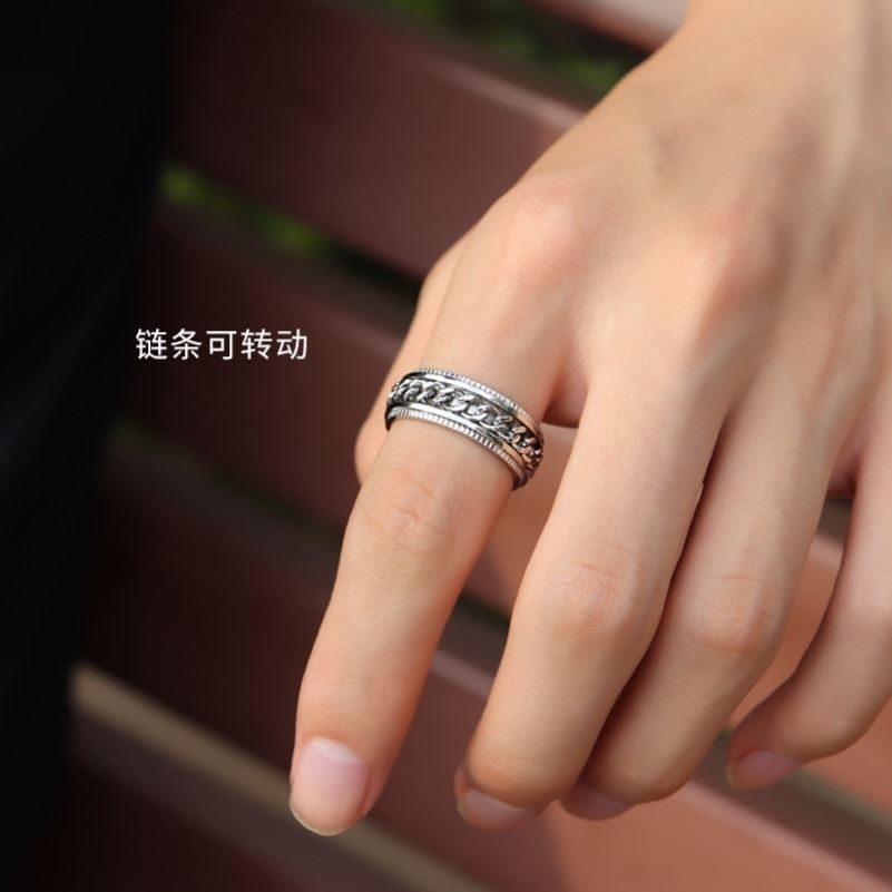 The bottle cap can be turned to open the wine bottle ring beer bottle opener titanium steel men and women net red same style chain rotation fashion