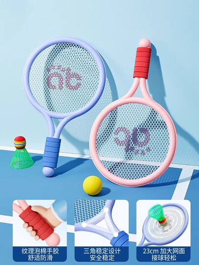 Badmintonschläger für Kinder, 2–4 Jahre, 3 Babys, Lernspielzeug, interaktives Eltern-Kind-Tennistraining für Jungen und Mädchen im Freien