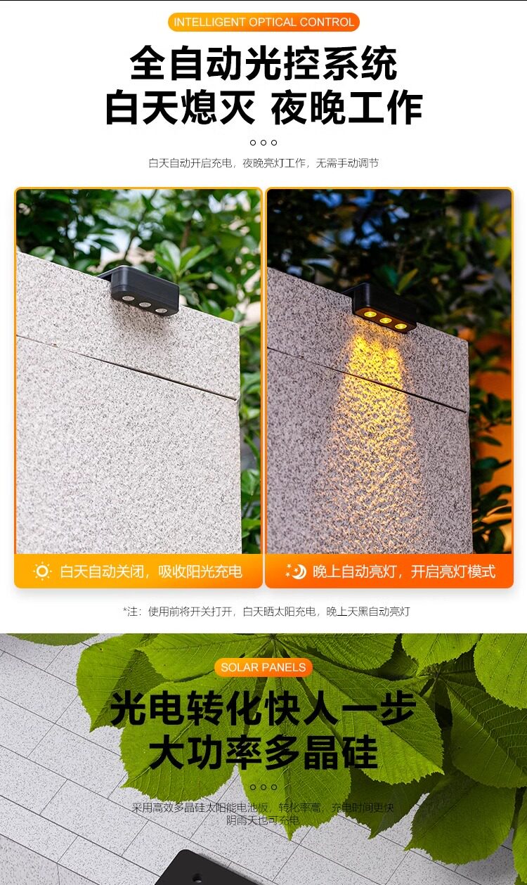 Стены стиральная света 太阳能户外围墙灯家用照明路灯阳台氛围洗墙射灯花园布置庭院壁灯 Other home