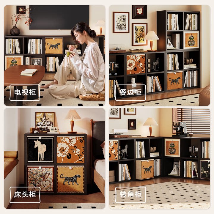中古风钢制格子柜自由组合，自由度与颜值兼具的卡莱克落地铁艺置物架体验测评-旅游-淘宝好物网