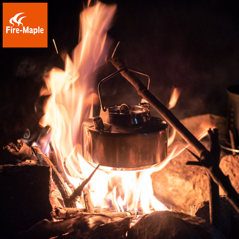 (Hello Camping Society) Fire Maple Original Wild 304 Stainless Steel Kettle Outdoor Burning Kettle Camping Portable Teapot
