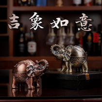 Net red national tide elephant ashtray anti-flying ash with cover creative personality trend office decoration coffee table ornaments