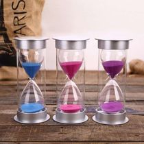 Silver cover timing anti-fall safety hourglass child timer 15 30 60 min students learn gift hem