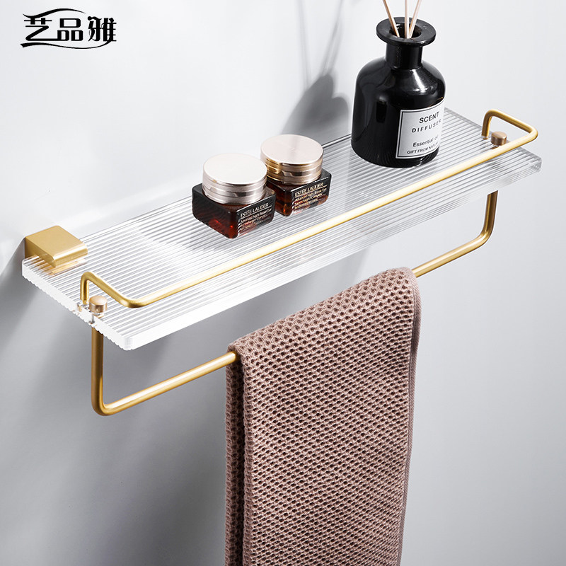 Light Extravagant Solid Wood Acrylic Bathroom Shelve Makeup Room Cosmetic Mirror Front Toiletries to contain wall-mounted