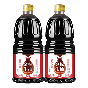 千禾同厂五里坊金标生抽1.28L*2瓶组合装