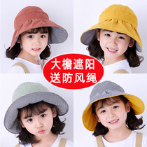 Girls  Empty Top Hat Summer Childrens Fashion Princess Basin Hat Visor Child Large cornice Sunscreen Sun Hat Cool Hat 5