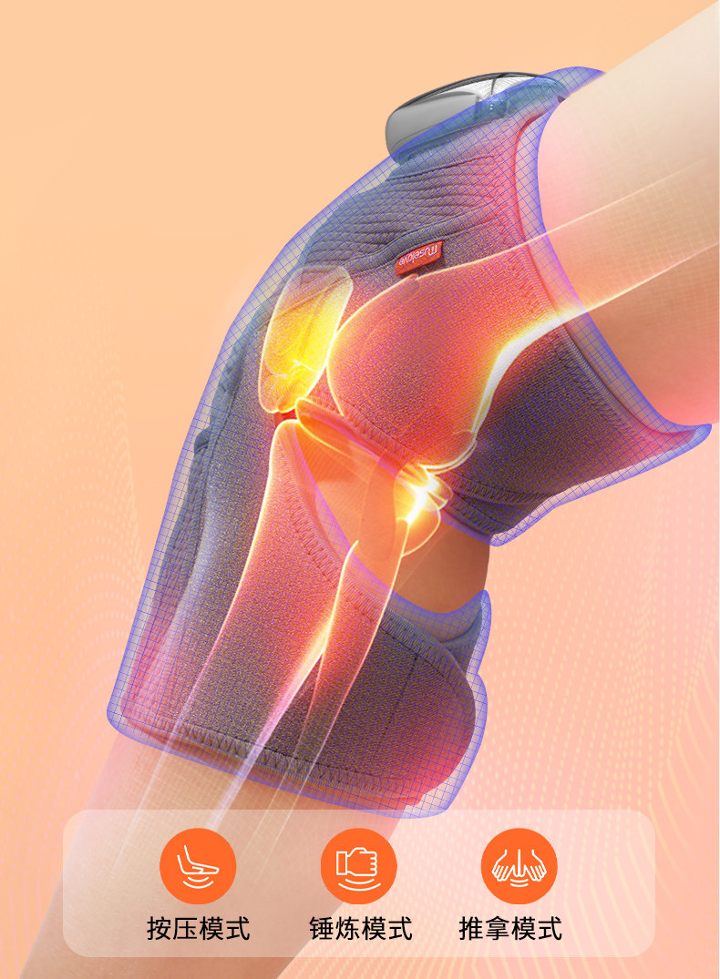 【中国直邮】muselove 慕诗爱 加热按摩护膝 膝盖热敷  关节理疗按摩仪  保暖老寒腿加热艾灸疼痛神器  2只装