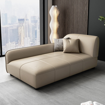 Light luxury minimalist waterproof and wear-resistant cat scratch leather chaise sofa living room and bedroom fully equipped solid wood single chaise lounge chair