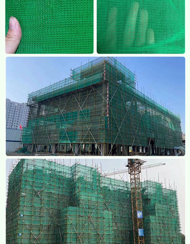 Lưới dày đặc chống cháy lưới an toàn công trường khung bên ngoài kỹ thuật chống bụi lưới chống rơi giàn giáo lưới bảo vệ màu xanh lá cây luoi bao che