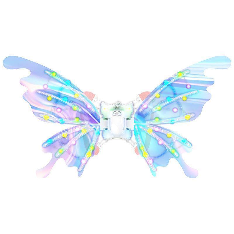 Children's Electric Light-Up Butterfly Wings Back Decoration Fluorescent Toy for Girls 2025 New Model Girls' Birthday Gift Fairy