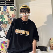 Boys short-sleeved t-shirt tide brand mens youth summer round neck half-sleeved American ins all-match trend Harajuku style clothes