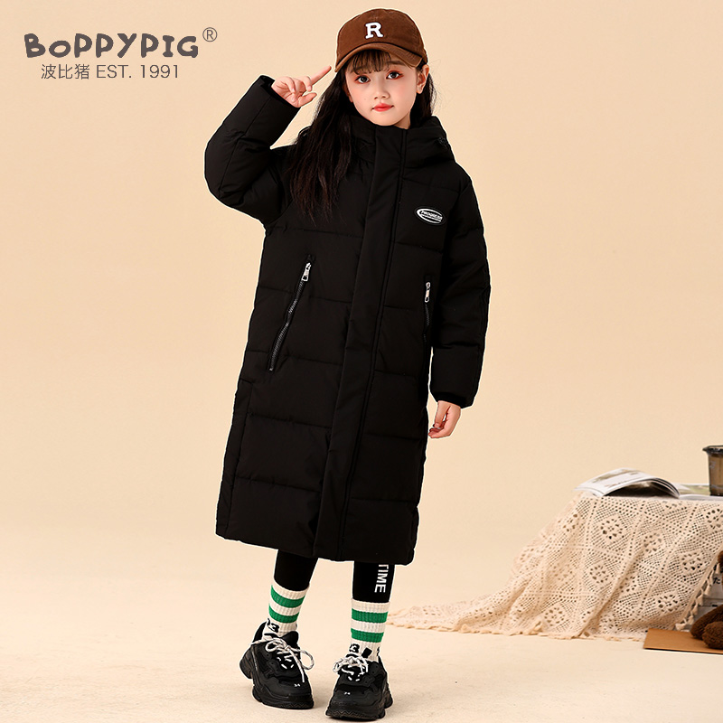 Bobi pig children's down clothes girl's winter ocean gas over knee's long lady's baby thickened CUHK child pro-Taobao