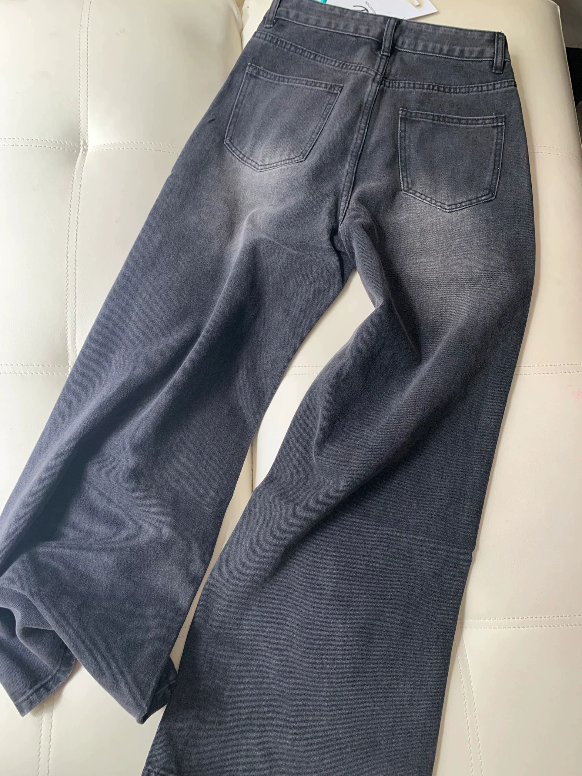 Джинсы цвета, демисезонные брюки, ляжки, высокий пояс, oversize, свободный крой