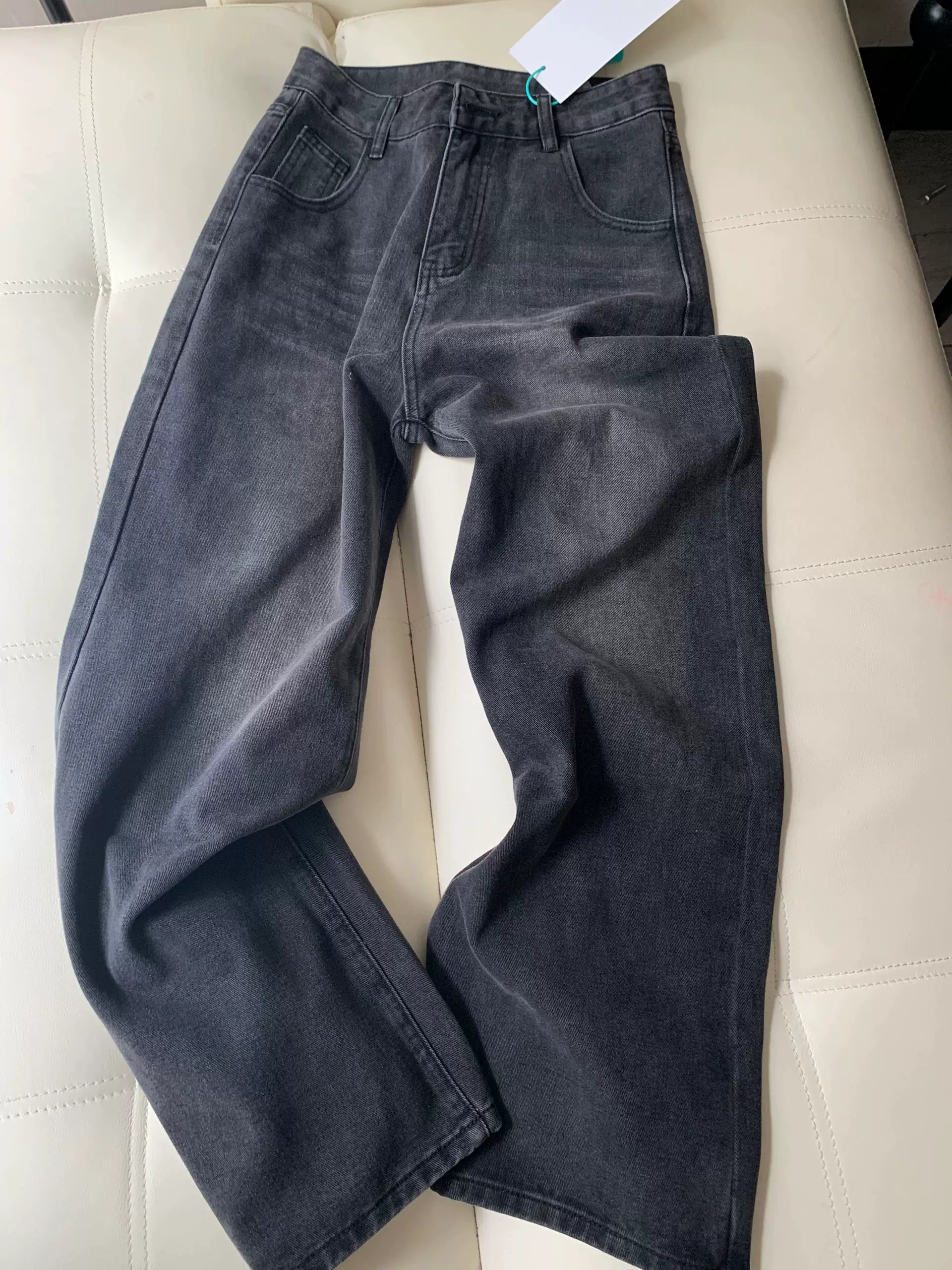 Джинсы цвета, демисезонные брюки, ляжки, высокий пояс, oversize, свободный крой