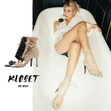 Нюдовый абрикосовый ремень на высоком каблуке, сандалии, цвета шампанского