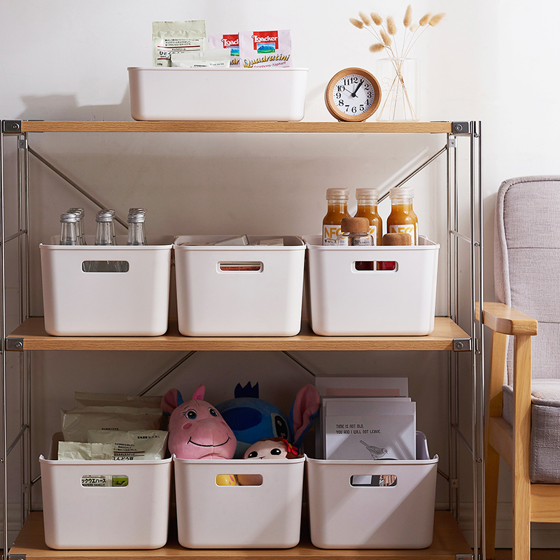 Desktop plastic storage basket cosmetics snacks sundries finishing box kitchen bathroom storage basket storage box frame basket