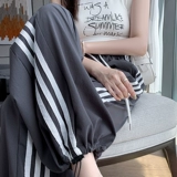 蕾丝舞 Быстросохнущие тонкие штаны для отдыха, высокая талия, свободный прямой крой