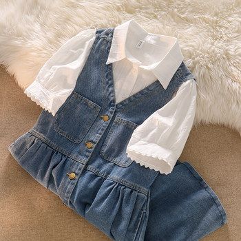 Milk sweet suspender skirt women's summer 2023 new small man shows height and age reduction a-line vest skirt doll skirt two-piece set