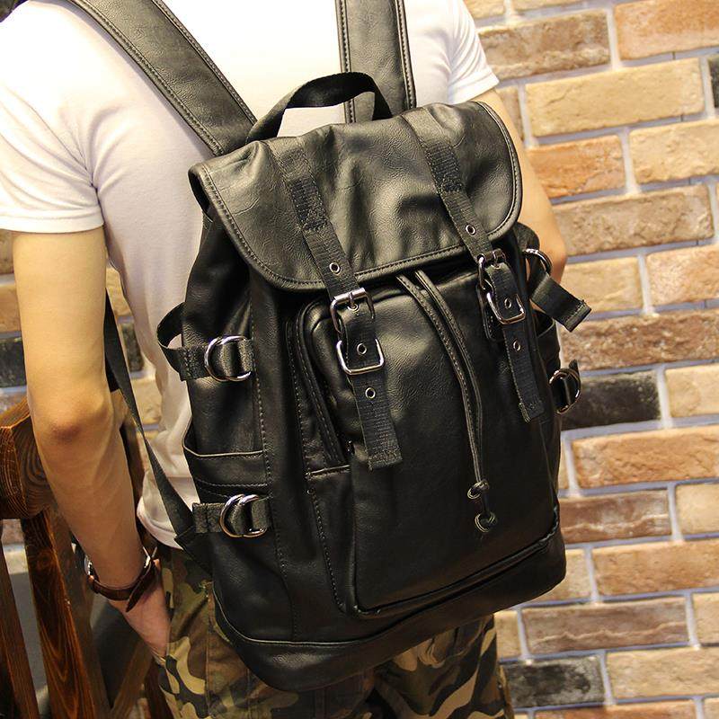 European Station 2022 New Shoulder Bag European and American Trendy Brand Leather Travel Backpack Casual Fashion Simple Personality Men's Bag