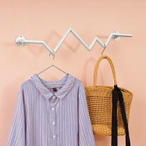 Clothing Store Wall Hanger Hung Wall Display Rack Decoration Wall-mounted Clothes Hanger Womens Clothing Shop Iron Art Clothing Rack Silver
