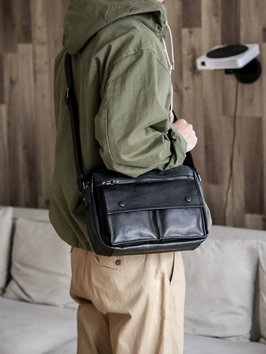 Вместительный и большой мужской рюкзак, сумка на одно плечо, из натуральной кожи