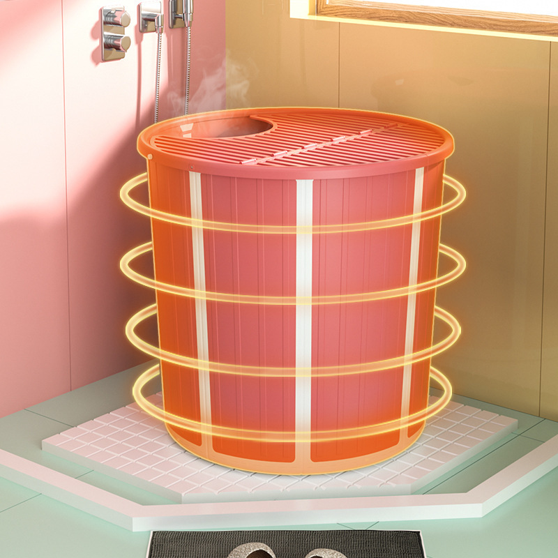 Folding round bubble bath Bath Lord Toddler Bath Bath Tub Full Body Perspiration Fumigation Dual-use With Lid Bath Tub