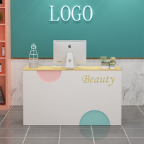 Light luxury art modern small counter white simple cashier yoga beauty nail barber shop childrens clothing front bar