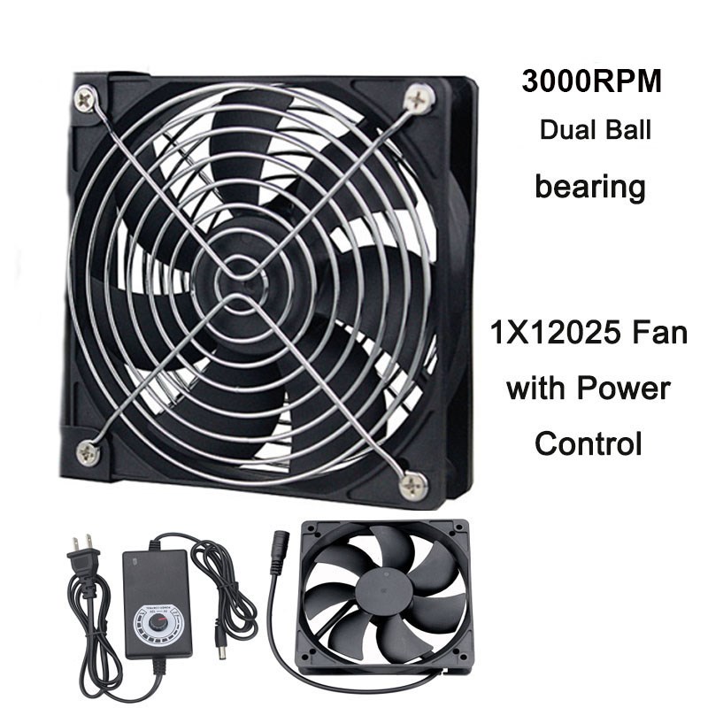 Gdstime 12V 220V 12CM 3x120mm High Speed Cooling Fan Mining