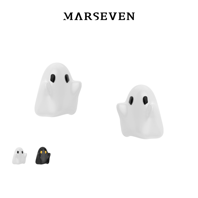 Marseven Cute Villain Series Mini Ghost Earrings S925 Silver Enamel Earrings Original Design New Product Marseven Cute Villain Series Mini Ghost Earrings S925 Silver Enamel Earrings Original Design New Product
