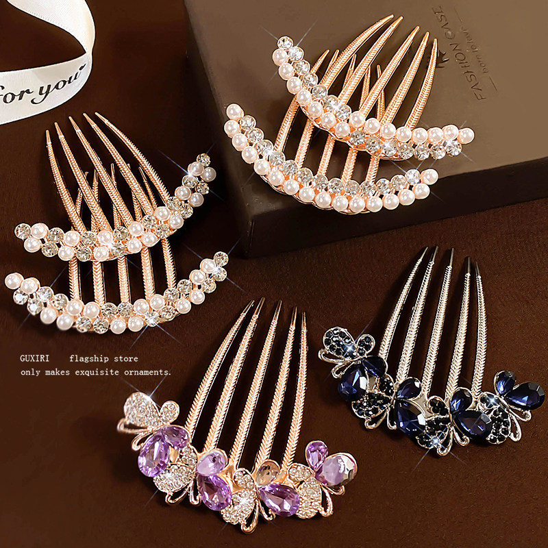 Pearl inverted comb hairpin for women, 2025 new high-end hair clip, hair ornament, sophisticated hair comb, hairpin, hair accessory.