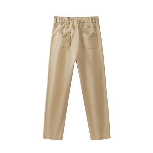 Утепленные хаки штаны для школьников, удерживающая тепло демисезонная бежевая форма, подходит для подростков