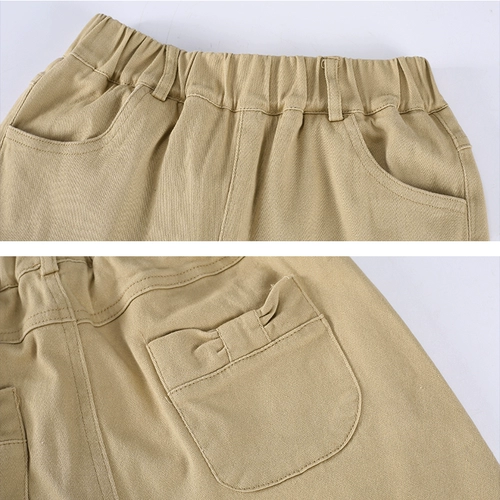 Утепленные хаки штаны для школьников, удерживающая тепло демисезонная бежевая форма, подходит для подростков