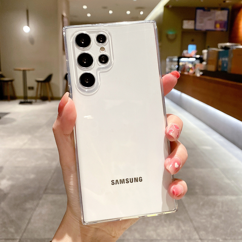 S24 Transparent Fe Suitable for S26 Samsung S25 Ultra Phone Case Note10+ Anti-Drop S10 Soft S9 Silicone S21 Men's S23 Women's New Model S20 Full Coverage Trendy S22 Simple Solid Color Plus Soft