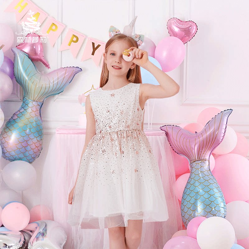 Girls dress autumn 2022 new Yang girl child dress princess dress mermaid child dress summer style