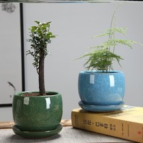 Butternut flower pots special 2021 new modern minimalist green loo multi-meat ceramic basin large caliber flower pots