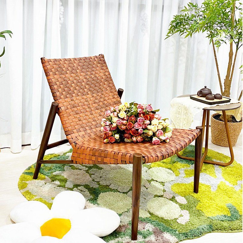 Purple leaf balcony casual chair modern simple household single chair outdoor vine chair lazy people couch chair combination