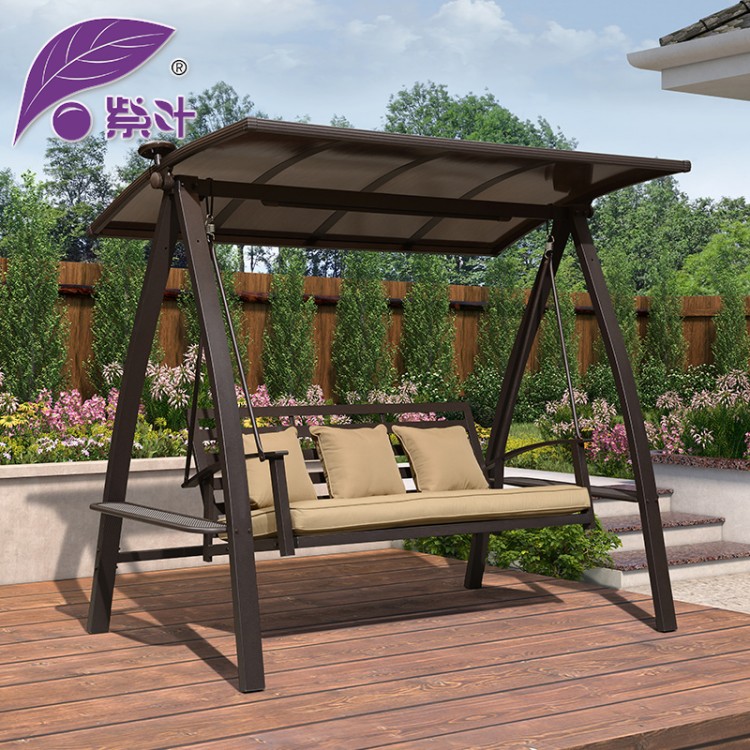 Purple leaf outdoor swing courtyard swing swing chair outdoor hanging chair villa terrace garden swing chair