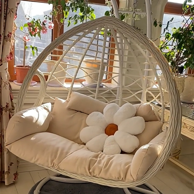Purple Leaf Hanging Chair Home Balcony Mesh Red Hanging Basket Rattan Chair Bedroom Teenage Chandelia Chair Indoor Swing double Cradle chair-Taobao
