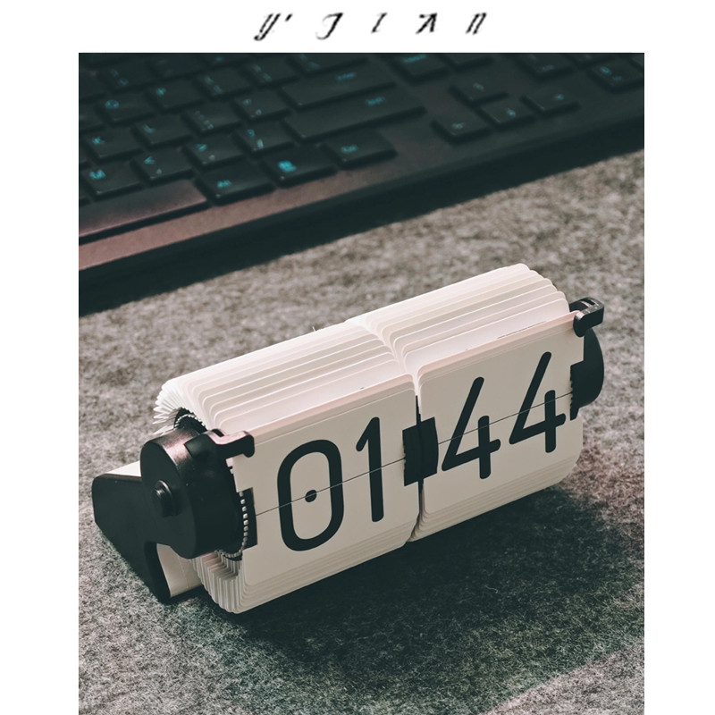 时光流响自动调时翻页时钟桌面智能多功能蓝牙机械翻页钟桌搭摆件