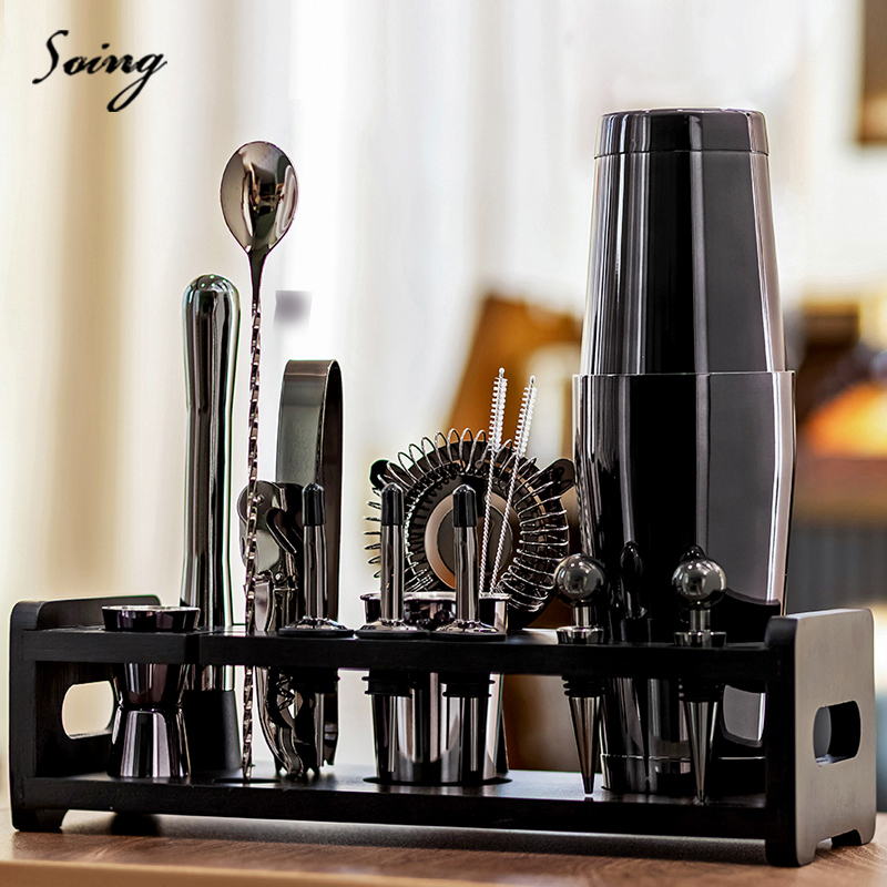 SOING ボストンカクテルシェーカーセット 2段式 304ステンレススチール カクテルバーツール バーテンダーシェーカー