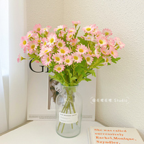 Small Daisy Emulation Flower Living-room Furnishing Decorated Flower Restaurant Table Top Swing Pieces Foreign Chamomile Fake Flowers Photo Props Bouquet