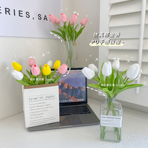 ins tulip emulation flower upscale gift giving girlfriend fake flower living-room photo bouquet decoration pendulum decoration