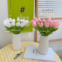 ins emulated flower tulip upscale fake flower Nordic living room dining room table furnishing decorated bouquet home dry flower pendulum