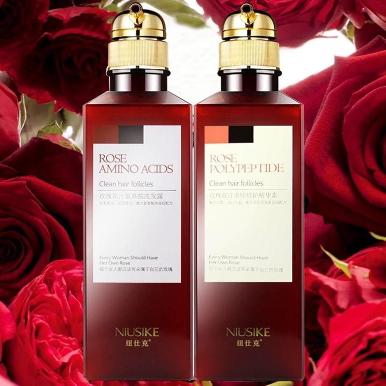 LAVGHR Newshik Rose Juice Shampoo shampoo Shampoo Hair film Shampoo Pregnant pregnant woman can suit 2 bottles