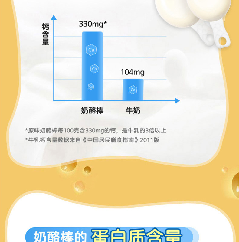 【妙飞】宝宝辅食营养高钙奶酪棒10支