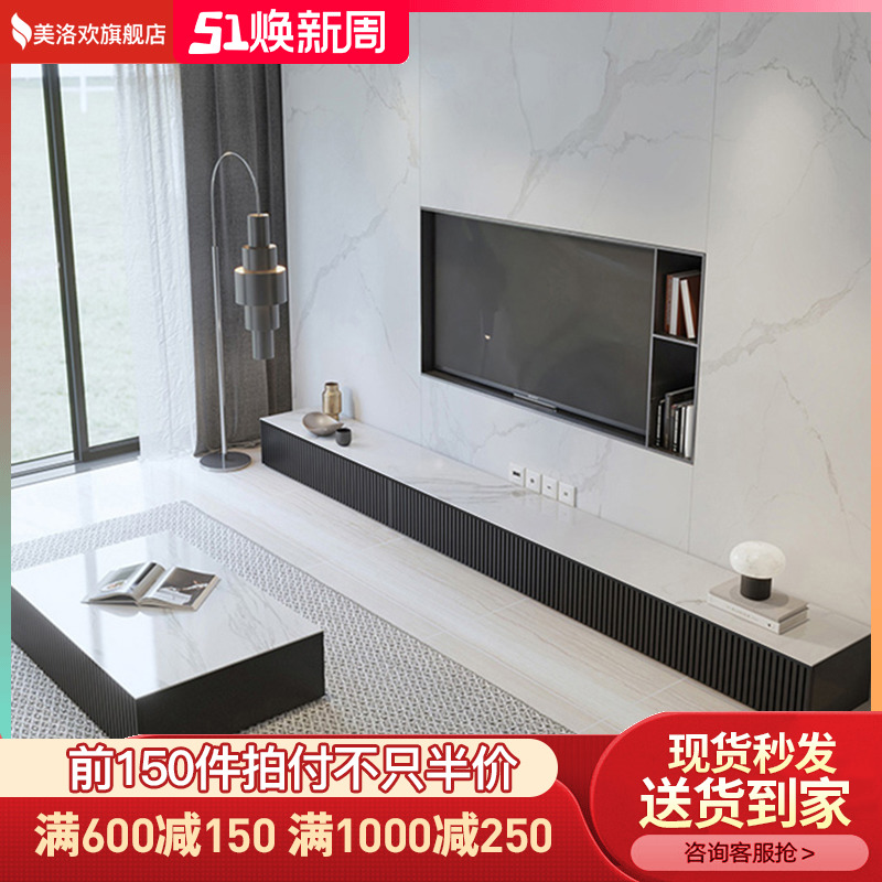 Small household type 2021 new modern minimal landing storage cabinet in light luxury TV cabinet