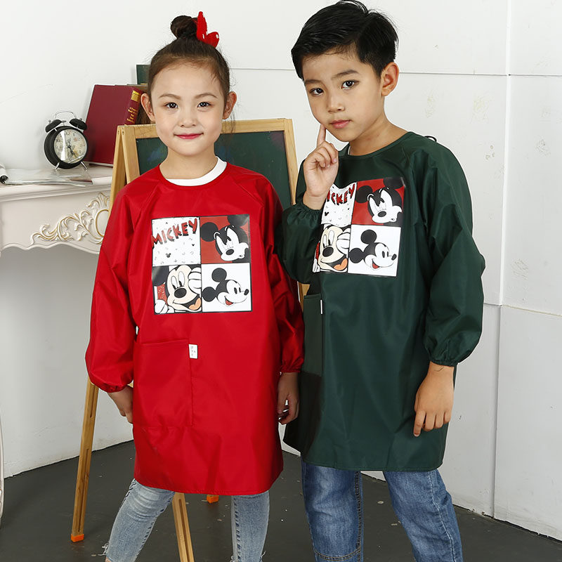 Children's painting apron art student special smock baby calligraphy long-sleeved waterproof anti-dirty down jacket bib customization