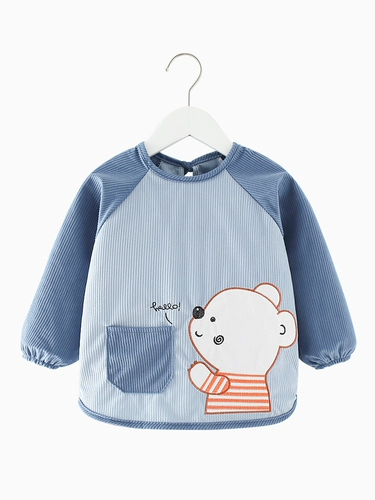 Детский демисезонный фартук, водонепроницаемое термобелье, лонгслив для еды, нагрудник подходит для мужчин и женщин, анти-грязь, сзади на завязках